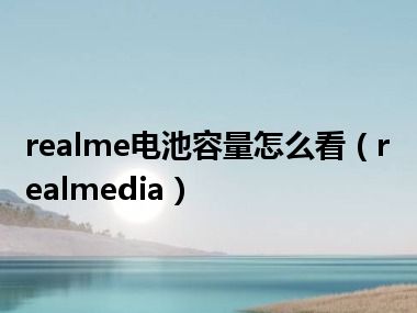 realme电池容量怎么看（realmedia）