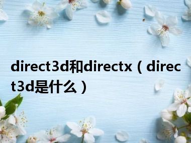 direct3d和directx（direct3d是什么）