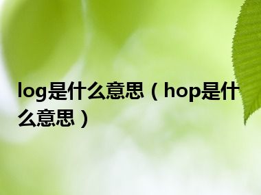 log是什么意思（hop是什么意思）