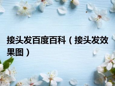 接头发百度百科（接头发效果图）