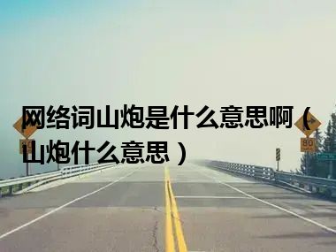 网络词山炮是什么意思啊（山炮什么意思）