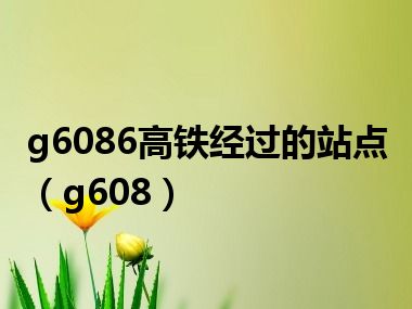 g6086高铁经过的站点（g608）