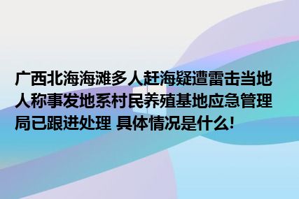 广西北海海滩多人赶海疑遭雷击当地人称事发地系村民养殖基地应急管理局已跟进处理 具体情况是什么!