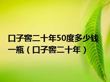 口子窖二十年50度多少钱一瓶（口子窖二十年）