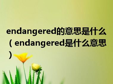 endangered的意思是什么（endangered是什么意思）