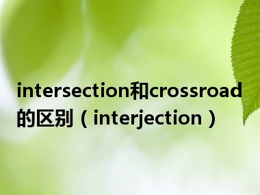 intersection和crossroad的区别（interjection）