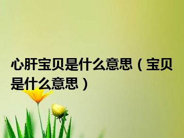 心肝宝贝是什么意思（宝贝是什么意思）