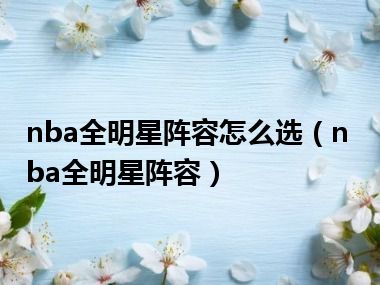 nba全明星阵容怎么选（nba全明星阵容）