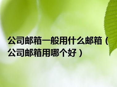 公司邮箱一般用什么邮箱（公司邮箱用哪个好）