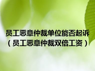 员工恶意仲裁单位能否起诉（员工恶意仲裁双倍工资）