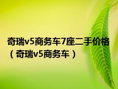 奇瑞v5商务车7座二手价格（奇瑞v5商务车）