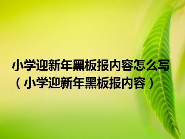 小学迎新年黑板报内容怎么写（小学迎新年黑板报内容）