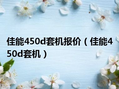 佳能450d套机报价（佳能450d套机）