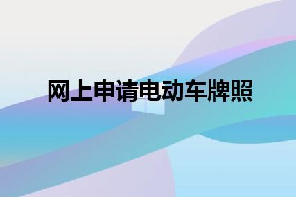 网上申请电动车牌照