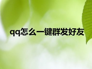 qq怎么一键群发好友