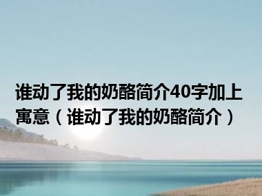 谁动了我的奶酪简介40字加上寓意（谁动了我的奶酪简介）