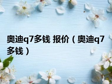 奥迪q7多钱 报价（奥迪q7多钱）