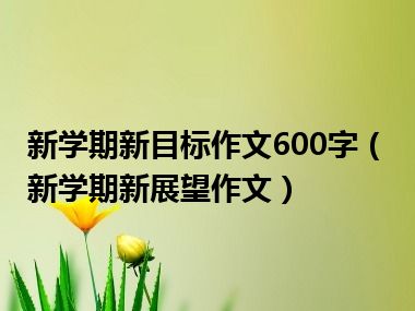 新学期新目标作文600字（新学期新展望作文）