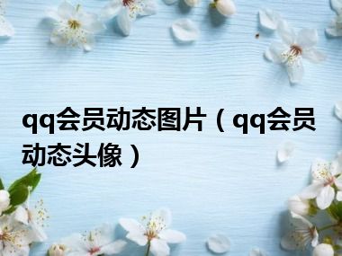 qq会员动态图片（qq会员动态头像）