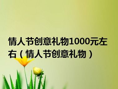 情人节创意礼物1000元左右（情人节创意礼物）