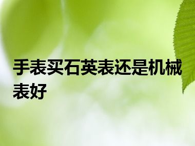 手表买石英表还是机械表好