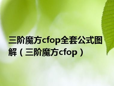 三阶魔方cfop全套公式图解（三阶魔方cfop）