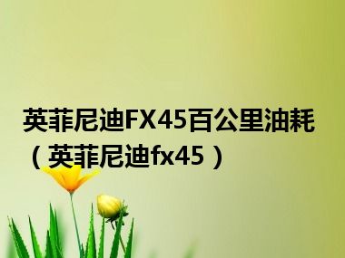 英菲尼迪FX45百公里油耗（英菲尼迪fx45）