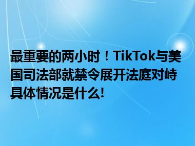 最重要的两小时！TikTok与美国司法部就禁令展开法庭对峙 具体情况是什么!