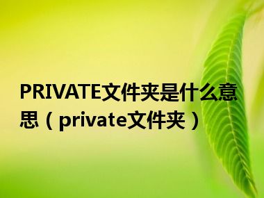 PRIVATE文件夹是什么意思（private文件夹）