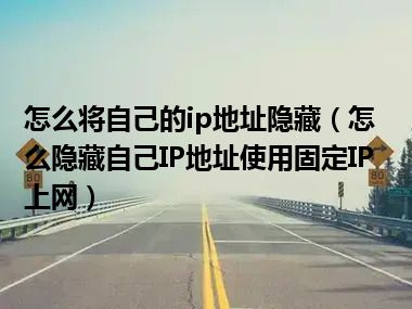 怎么将自己的ip地址隐藏（怎么隐藏自己IP地址使用固定IP上网）