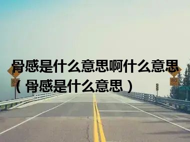 骨感是什么意思啊什么意思（骨感是什么意思）