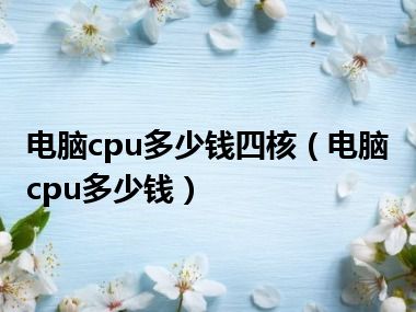 电脑cpu多少钱四核（电脑cpu多少钱）