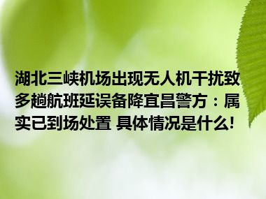 湖北三峡机场出现无人机干扰致多趟航班延误备降宜昌警方：属实已到场处置 具体情况是什么!