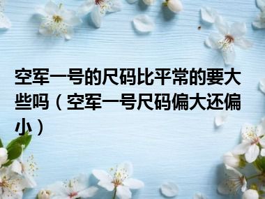 空军一号的尺码比平常的要大些吗（空军一号尺码偏大还偏小）