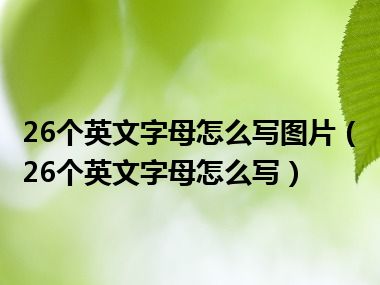 26个英文字母怎么写图片（26个英文字母怎么写）