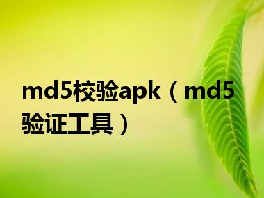 md5校验apk（md5验证工具）