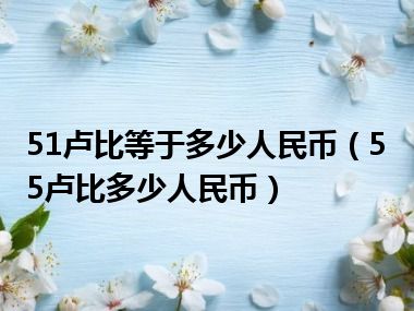 51卢比等于多少人民币（55卢比多少人民币）