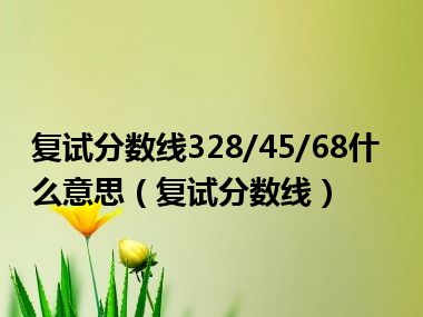 复试分数线328/45/68什么意思（复试分数线）