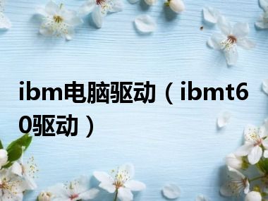 ibm电脑驱动（ibmt60驱动）