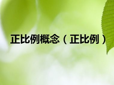 正比例概念（正比例）