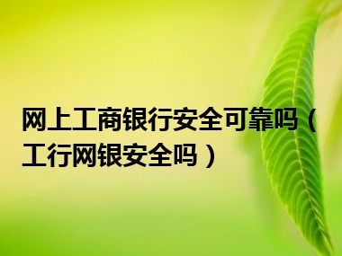 网上工商银行安全可靠吗（工行网银安全吗）