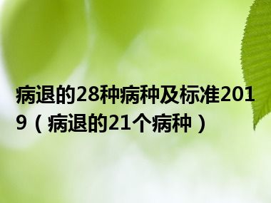 病退的28种病种及标准2019（病退的21个病种）