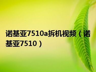 诺基亚7510a拆机视频（诺基亚7510）