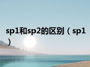 sp1和sp2的区别（sp1）