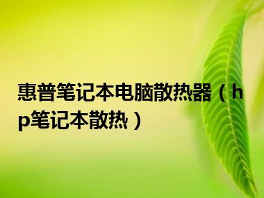 惠普笔记本电脑散热器（hp笔记本散热）