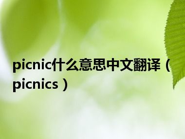 picnic什么意思中文翻译（picnics）