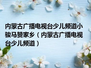 内蒙古广播电视台少儿频道小骏马赞家乡（内蒙古广播电视台少儿频道）