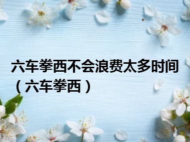 六车拳西不会浪费太多时间（六车拳西）