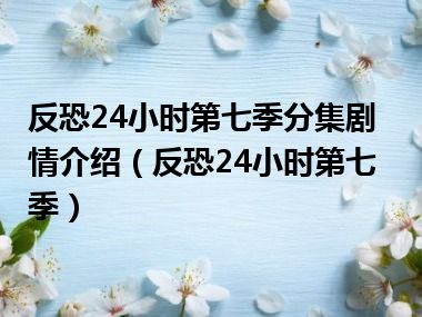 反恐24小时第七季分集剧情介绍（反恐24小时第七季）