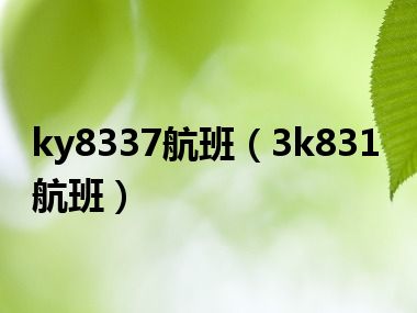 ky8337航班（3k831航班）